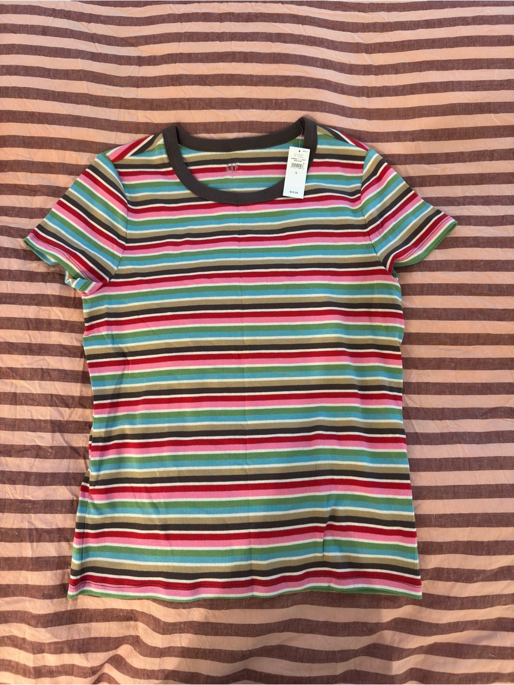 GAP Multicolor Striped Short Sleeve Ribbed Tee